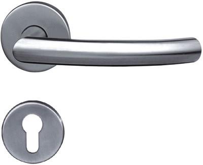 China Right Angle Arc End Stainless Steel Tubular Door Handles Hardware Fittings for sale