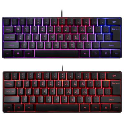 China Anti-Ghosting Key 61 RK61 Small Klavye Wire 60 Percent Lighting RGB 60% Backlit Tablet Laptop Numeric Keypad Teclado Gamers Keyboard Gaming Keyboard for sale