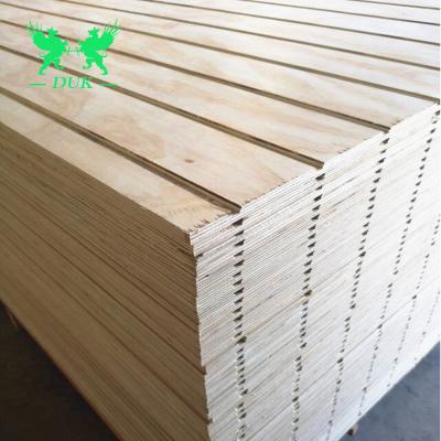 China Industrial Full Pine Grooved Plywood / 12mm Tongue And Groove Pine Plywood for sale