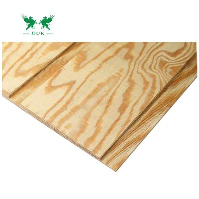 China Hotel Pine Faced Decoration Groove Pine Plywood Panel / T1-11 , Slotted Pine Laminated Panel for sale