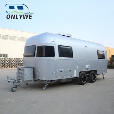 China Travel Trailer Onlywe Airstream Camping Caravan Trailer Camper With Aluminum for sale