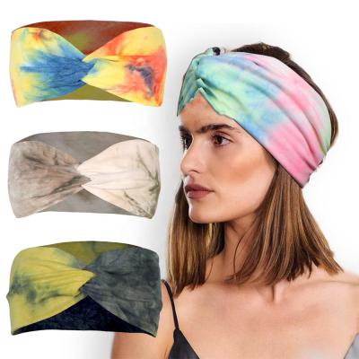 China Fashion Fashion Tie Off Cloth Yoga Headbands Shape Sport Cross Headband Hair Bands For Women Girls Outdoor Turbans Hair Accessories for sale