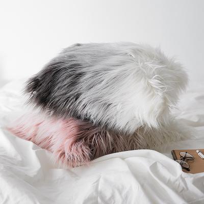 China Other New Designs Color Gradient Fur Cushion For Home Textile for sale