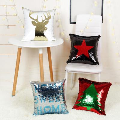 China Simple High Quality Custom Magic Sequin Pillow For Christmas Decoration for sale