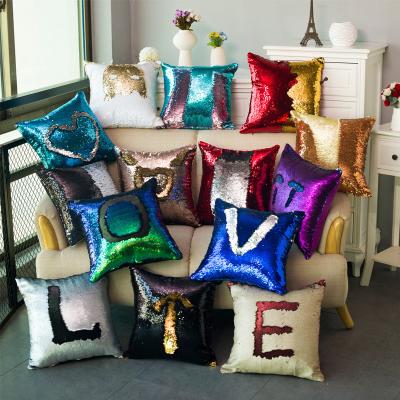 China Hot Design Custom Sequin Pillow Case Home Deco Non-Toxic for sale