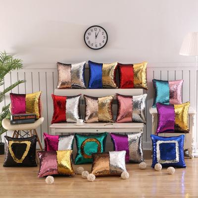 China Simple Wholesale Custom Sublimation Sequin Cushion Decorative Magic Cover for sale