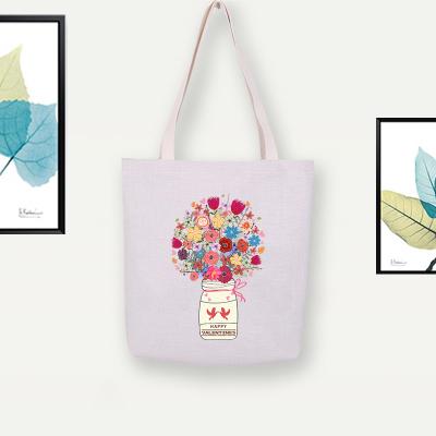 China Lovely Canvas Fabric Eco - Friendly Printed Cotton Tote Bag Wholesale for sale