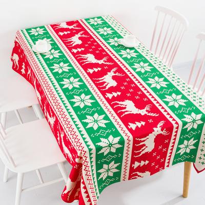 China Waterproof Nordic Digital Canvas Tablecloth Christmas Printing Style Decorative Table Cover for sale