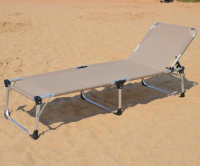 China Minimalist Lightweight Portable Sun Sofa Beach Chair Outdoor Folding Aluminum Sleep Bed With Canopy for sale