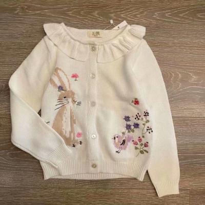 China Ivy41335A Sustainable European Girl Kids Rabbit Cardigan Embroidery Knitted Christmas Girls Kids Sweaters for sale