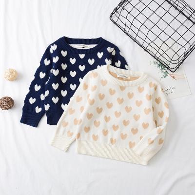 China Ivy90090A Winter Fashion Heart Design Kids Sweater Viable Wholesale Teenage Girls Sweaters for sale