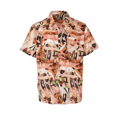 China China Factory Breathable Colorful Fancy Hawaii Men Printed Casual Shirt With Cotton Canvas for sale