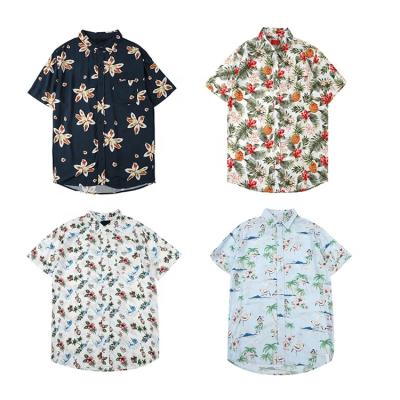 China Sustainable High Fashion Funny Printed Short Sleeve Mens 100% Button Hawaii Shirt Rayon Material For Summer for sale