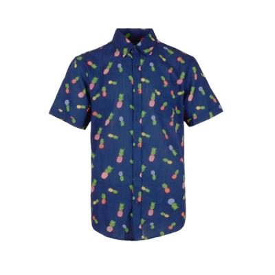 China Latest style viable tropical pineapple cute shorts printed aloha hawaiian shirt for men for sale