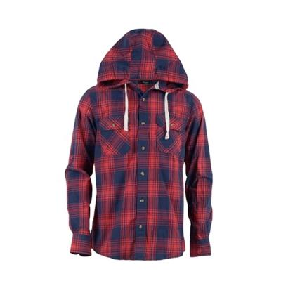 China New Style Professional Woven Western Plaid Long Sleeve Viable Customized Hooded Shirt For Men for sale