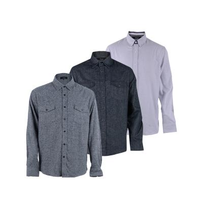 China Custom Made Long Sleeve Professional Winter Solid 100% Cotton Flannel Men's Clothing for sale