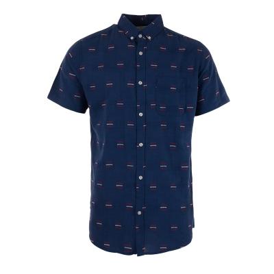 China New Arrival Eco Friendly Casual Sustainable Cheap Custom Short Sleeve Jacquard Pure Cotton Men Shirt for sale