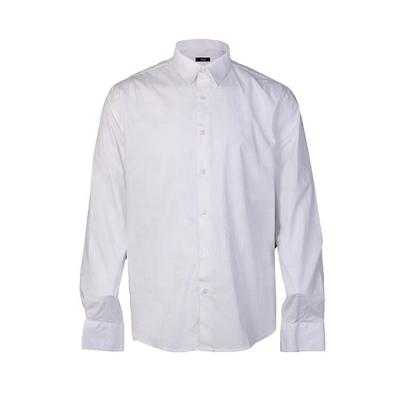 China Factory Wholesale Custom Breathable Soft Cotton White Solid Color Long Sleeve Casual Shirt For Men for sale