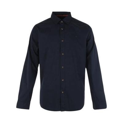 China Promotion Fancy Sustainable New Plain Dyed Cotton Spandex Solid Long Sleeve Men's Casual Shirt Stock for sale