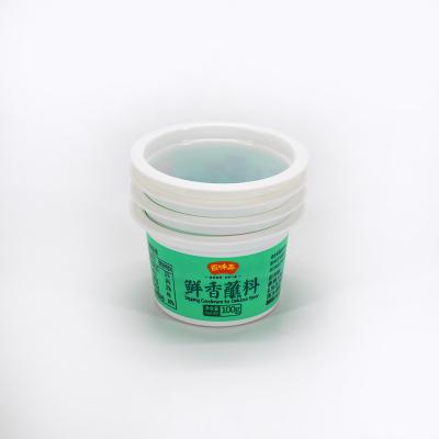 China Single Wall Luckytime Customized Disposable Logo PP Plastic Cups For Food Yogurt Sauce for sale