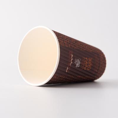 China Luckytime Disposable Custom Printed Lovely Design Ripple Wallpaper Cups For Coffee Milk for sale