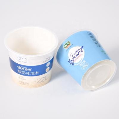 China Small Eco - Friendly Plastic Cups With Lids Plastic Yogurt Pudding Cup For Ice Cream for sale