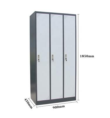 China JF-3B1A Staff Work Clothes Locker Box Storage School Locker With 3 Door JF-3B1A for sale