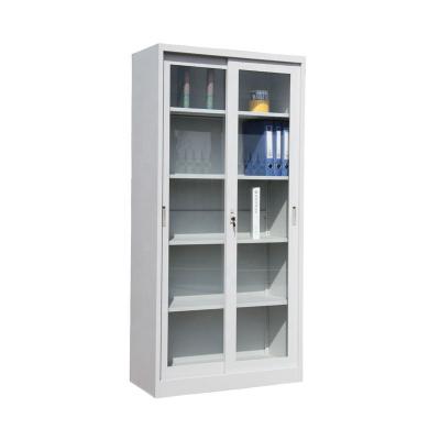 China Overturn Factory Supply Office Furniture Steel Sliding Door File Cabinet with 3 Shelves for sale