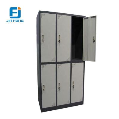 China Utilities Factory Sale Metal Storage Locker 6 Door Steel Locker For Staff Te koop