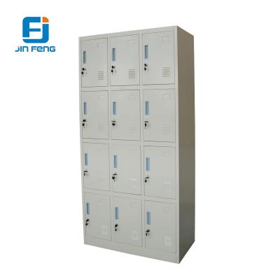 China Knock Down Structure Steel China Manufacturer 12 Doors Locker Staff Clothing Locker Te koop