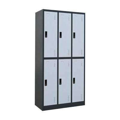 China JIN EFNG Modern Design Furniture Hospital Wardrobe Traditional Steel Locker 6 Doors Steel Locker JF-3B2A for sale