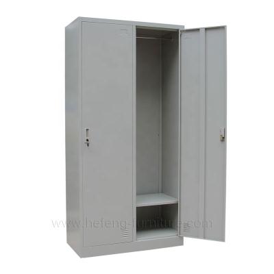 China Knock Down Structure 2 Door Steel Clothing Locker Wardrobe 2 Door Steel Locker Steel Clothing Locker JF-2B1A for sale