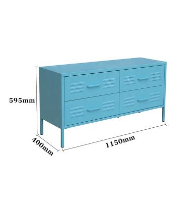 China JF-LD04D Modern Home Steel Structure Knockdown Living Room Furniture Blue Living Room Display Cabinet for sale