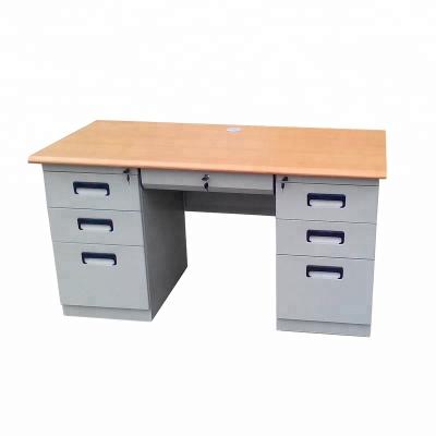 China PC Desk Metal Writing Desk Executive 6 Drawer Computer Desk PC Desk for sale