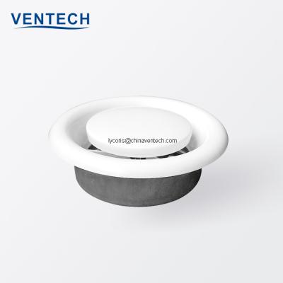 China Core Return Air Vent Grille Kitchen GI Leaf Exhaust Disc Valve Removable Round Shape Air Ceiling Metal Disc Valve For Ventilation for sale