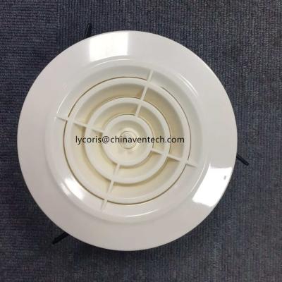 China Core Removable Exhaust Plastic Disc Valve Round Shape Air Duct Ventilation Grille Diffuser Ceiling Plastic Disc Valve for sale