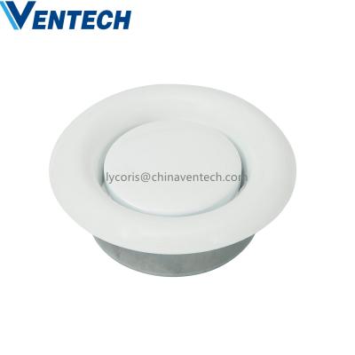 China Hot Selling Removable Core Ceiling Ventilation GI Leaf Supply Air Disc Valve Wash Room Round Shape Duct Exhaust Metal Air Disc Valve for sale