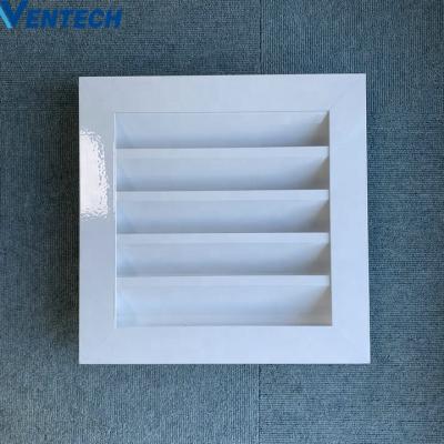 China Fixed Aluminum Air Conditioner Cover Bathroom Duct Grill Fresh Air Louver Air Exhaust Blades Weather Adjustable Canopies for sale