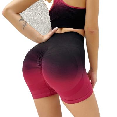 China Plus Size Women Stretch Booty Soft Quick Dry Yoga Crac! crack! Running High Waist Active GYM Butt Lift Gymnastic Muscle Sweat Shorts for sale