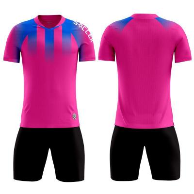 China Shirts & Tops Wholesale 100% Custom Mens Football Uniforms Football Wear Set Cheap Sublimation Polyester Camisetas Soccer Jerseys Kits With Logo for sale