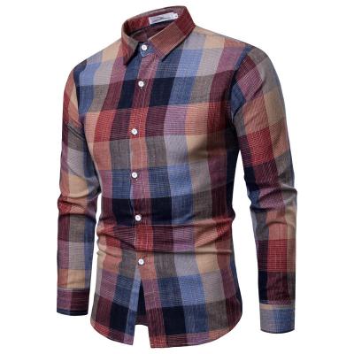 China Wholesale High Quality Men's Breathable Casual Shirt Fashion Business Formal Checked Long Sleeve Shirts for sale