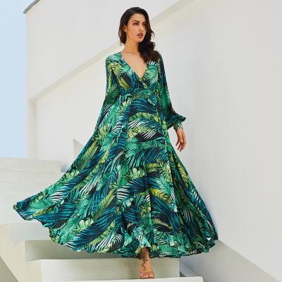 China Women's New Breathable Fashion Style Dresses Long Sheath Summer Midi Floral Print Casual Dress for sale