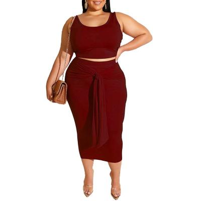 China 2021 Wholesale Fashion Women Breathable Sexy 2 Piece Set Dresses Plus Size Bodycon Ladies Summer Dresses for sale