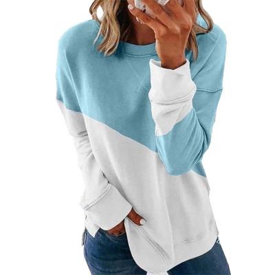 China Colorblock Patchwork Anti-Shrink Patchwork Women's Streetwear Loose Casual Long Sleeve Hoodie for sale