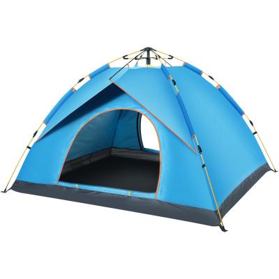 China Waterpoof Tent 3-4 Oxford Cloth Rain Proof Double Door Full Automatic Outdoor Thickened Person Thickened Camping Tent for sale