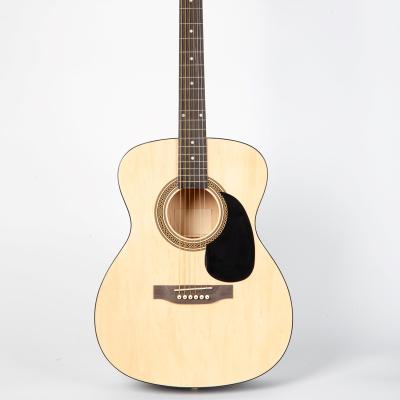 China Basswood OEM Factory All Laminate OM Body Natural Electric Acoustic Guitar for sale