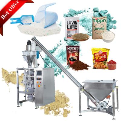 China Semi-Automatic Food Flour Powder Packaging Machine 10 Kg To 50 Kg Bag Washing Powder Package Machinery for sale