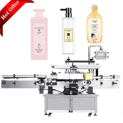 China Automatic Wine Vial Glass Bottle Labeling Machine Food Factory Shampoo Bottle Round Double Side Sticker Wholesale Hand Wash for sale