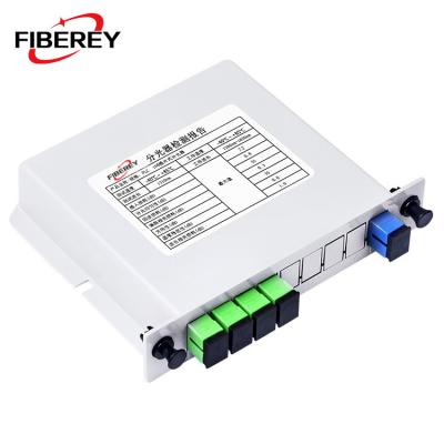 China Slot Box Plug In Slot Box High Quality SC/APC 1x4 Fiber Optic Plug-in PLC Splitter for sale