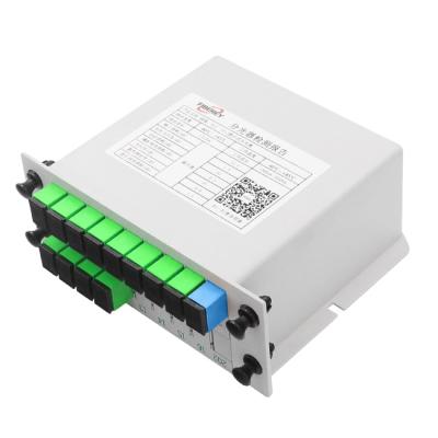 China Type 1*12 SC APC 1x12 PLC Fiber Optic Mini Optical Plug-in Slot Box Shaped Hot Selling Mini Plug-in Splitter for sale